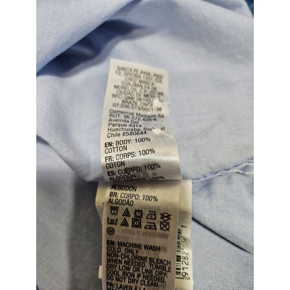 NWT DC Shoes Light Blue Short Sleeve Oxford Shirt XL - Picture 4 of 10